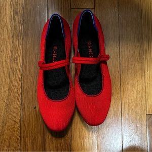 Rothy’s The Square Mary Jane in Flame Red, size 6.5